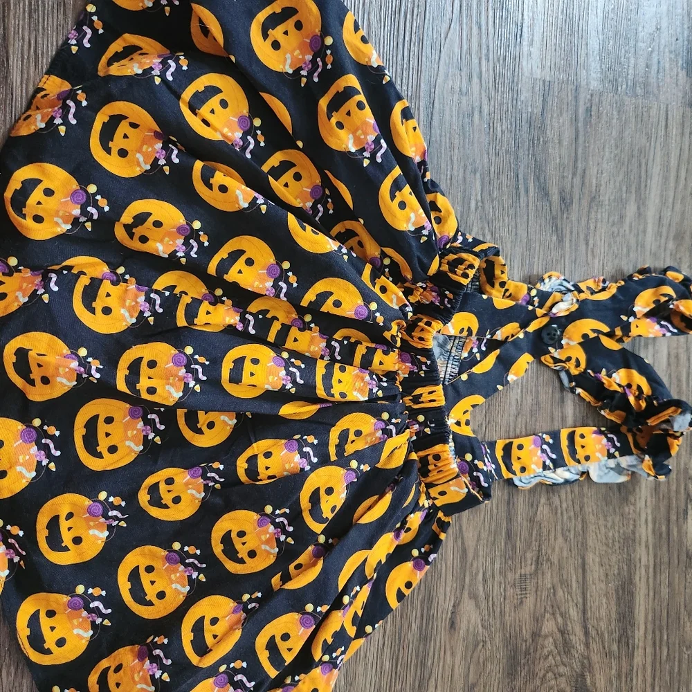 Pumpkin Print Kids Dress